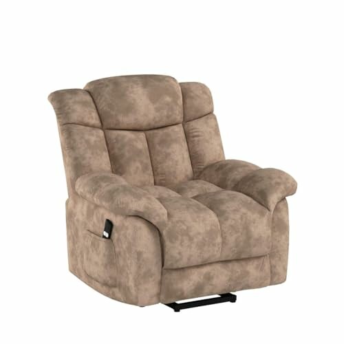 Beige recliner chair with plush cushions