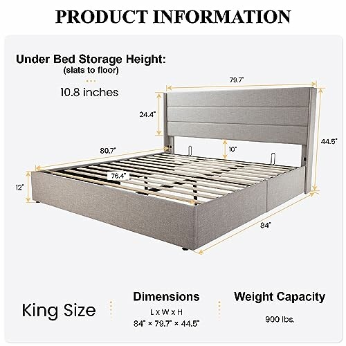 King size bed dimensions and specifications.