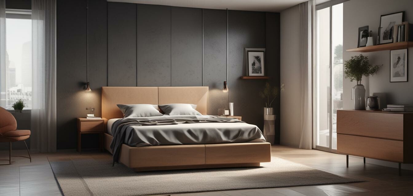 Lift bed in a studio apartment